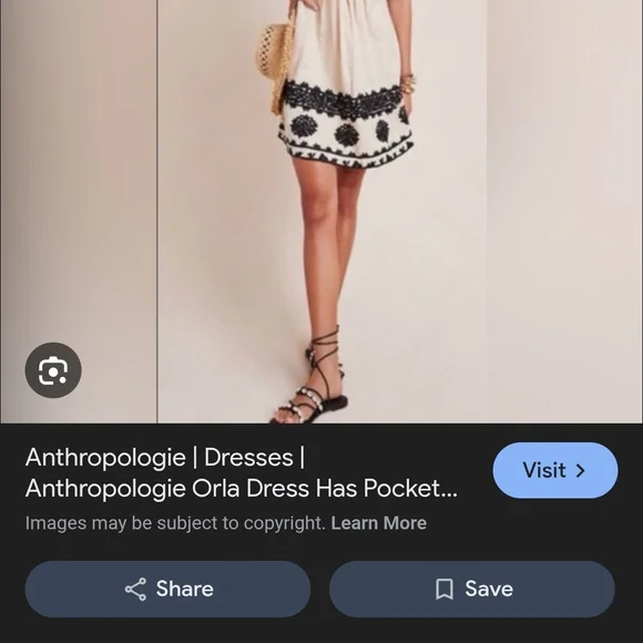 Anthropologie Cream Mini Dress with Black Embroidery Size 4 - Picture 3 of 14